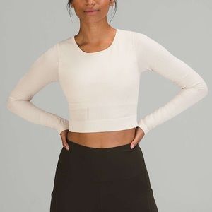 Lululemon Ebb to Street Long Sleeve White Opal / size 6 NEVER WORN